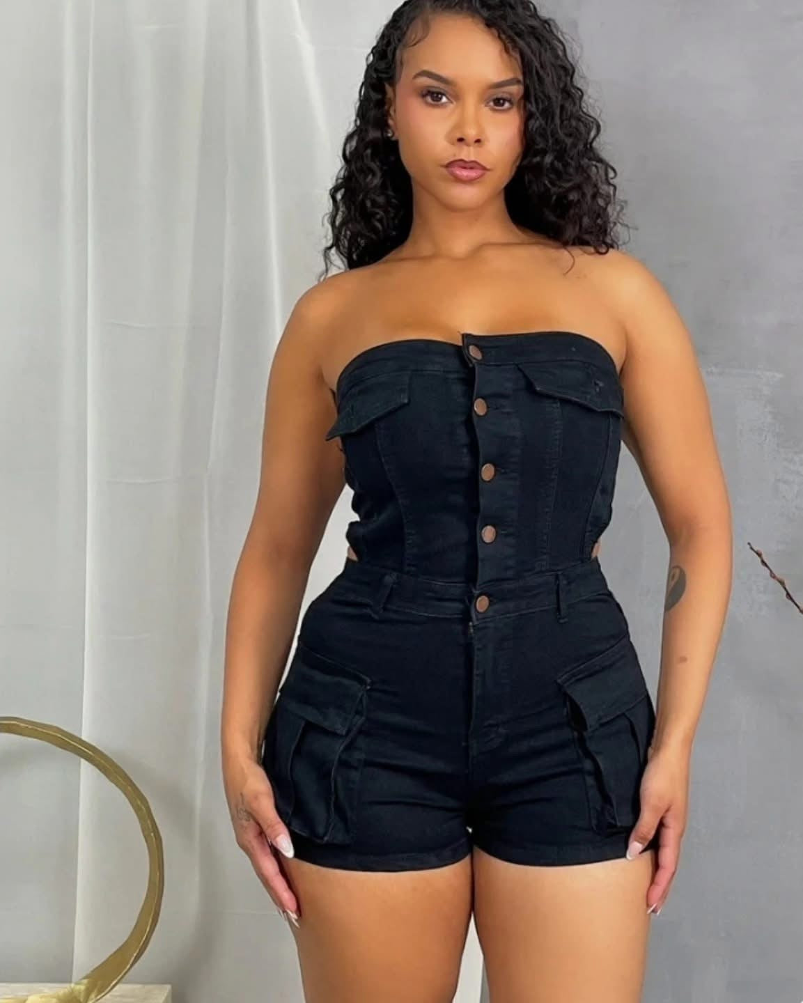 Live And Learn Denim Romper
