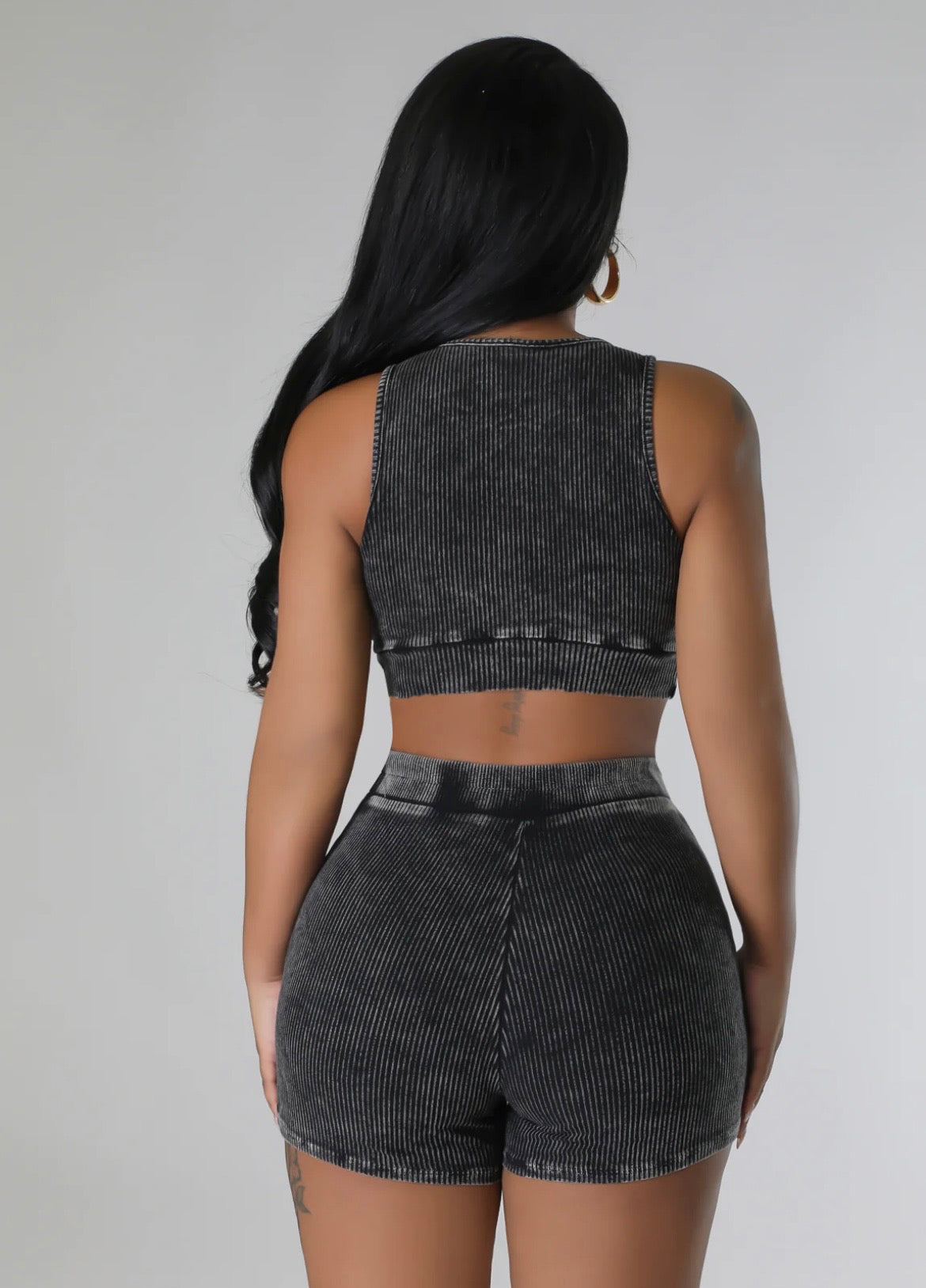 Acid Wash Short Set