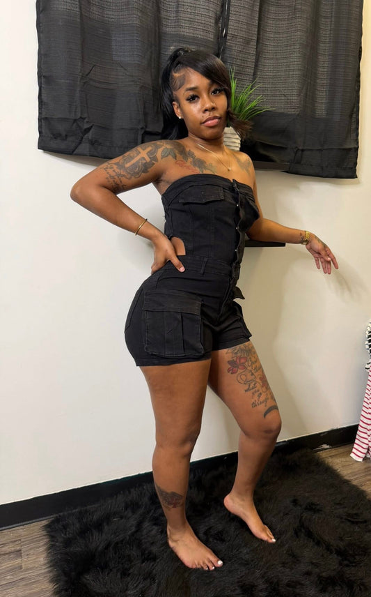 Live And Learn Denim Romper